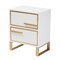 Baxton Studio Giolla Contemporary Glam and Luxe White Finished Wood and Gold Metal 2Drawer Nightstand 220-12455-ZORO - alternate 8